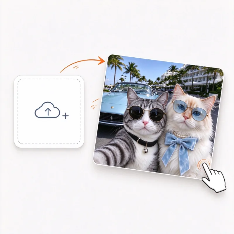 Uploading a photo to the free AI background remover by dragging it into the upload box